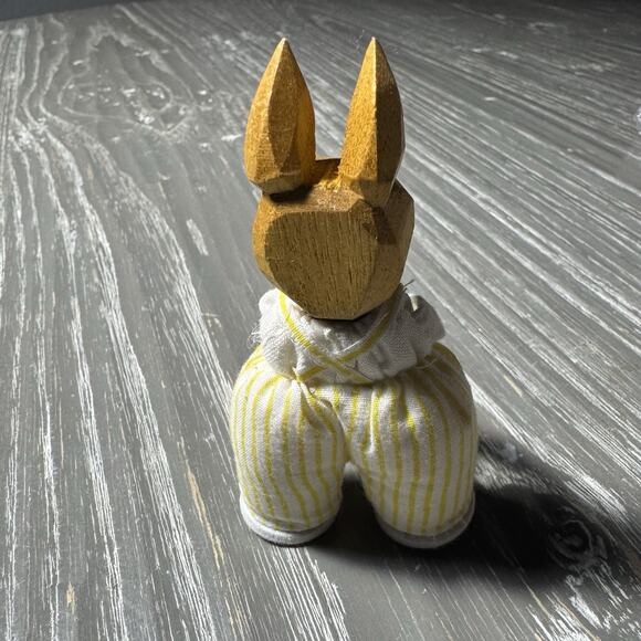 6 Vntg LOTTE SIEVERS HAHN German Hand Carved Wood Bunny Rabbit Doll Family HUBAO